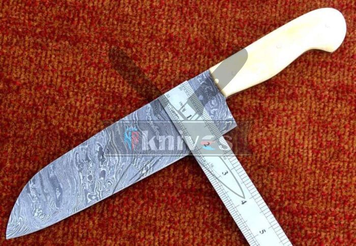 Damascus Steel Handmade Chef Kitchen Knife Camel Bone Handle
