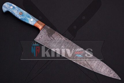 Handmade Chef Kitchen Knife Colored Camel Bone Handle