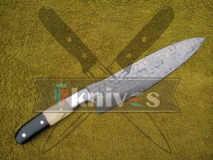 Handmade Chef Kitchen Knife With Bone & Micarta Handle