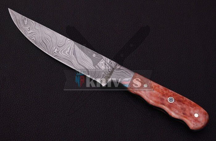 Handmade Chef Kitchen Knife With Colored Camel Bone Handle