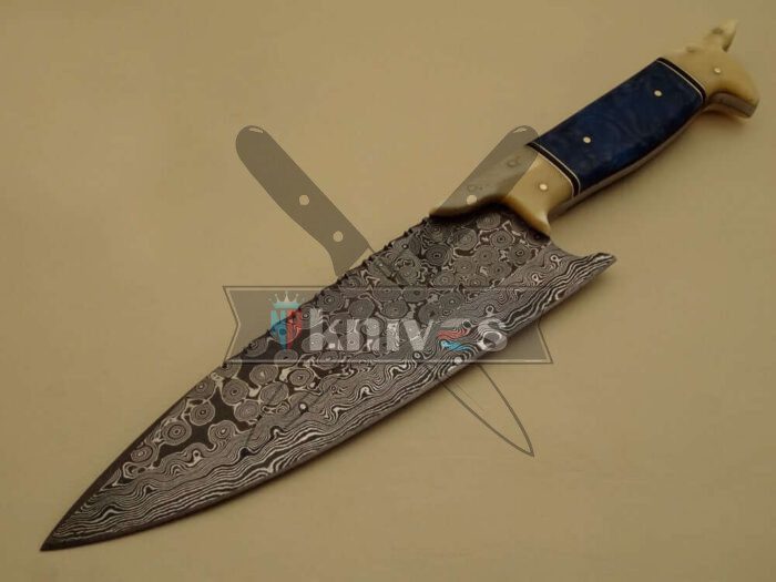 Handmade Chef Kitchen Knife With Corain and Camel Bone Handle