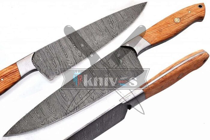 Handmade Chef Kitchen Knife With Olive Wood Handle