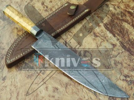 Handmade Chef Knife With Olive Wood Handle
