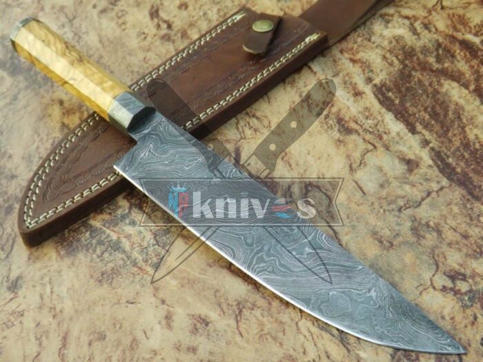 Handmade Chef Knife With Olive Wood Handle