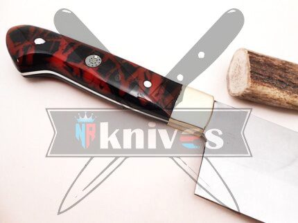 Handmade D2 Steel Blade Kitchen Knife With Fiber Glass Resin Handle