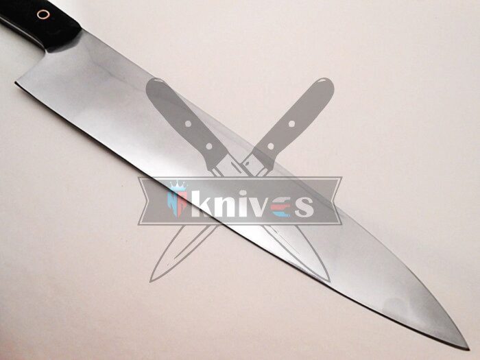 Handmade D2 Steel Kitchen Knife With Black Fiber Glass Resin Handle