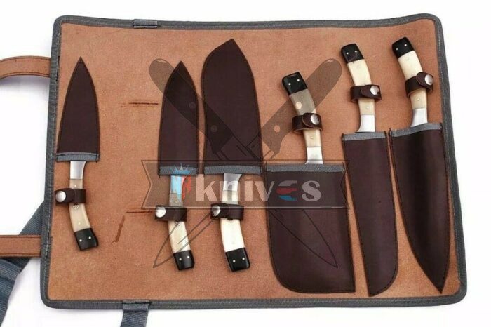 Handmade-Damascus-Kitchen-Knives-Set