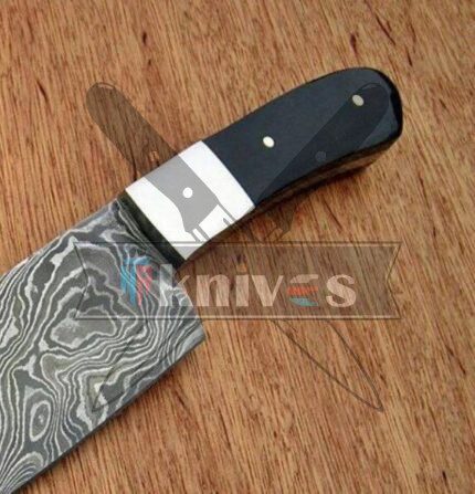 Handmade Kitchen Knife With Cow Horn Handle