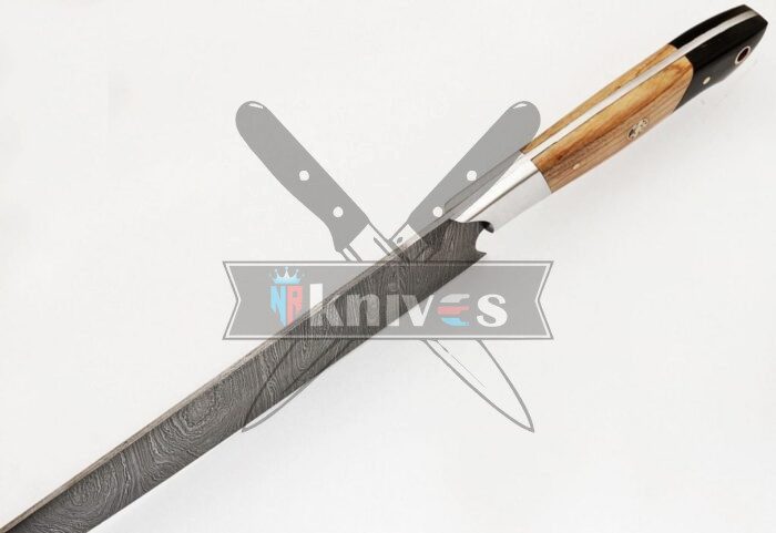 Kitchen Knife Olive Wood and Bull Horn Handle