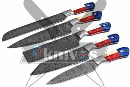 Kitchen Knives Set With Camel Bone and Pakka Wood Handle