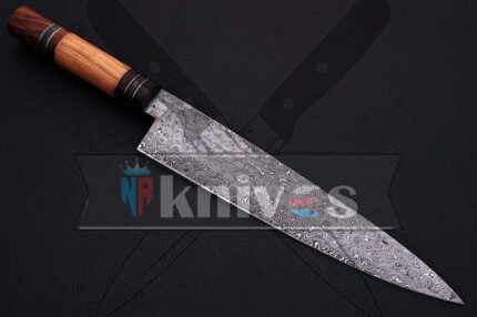 Santoku Chef Kitchen Knife With Beautiful Olive Wood Handle