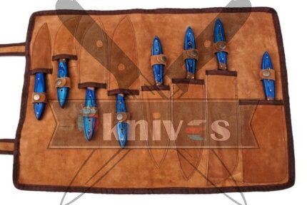 Walnut-Wood-And-Pakka-Wood-Handle-Chef-Kitchen-Knife-Set