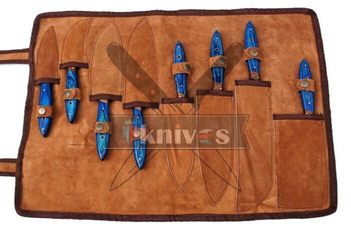 Walnut-Wood-And-Pakka-Wood-Handle-Chef-Kitchen-Knife-Set