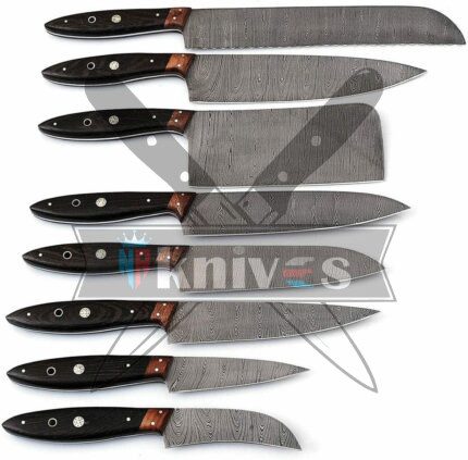 Walnut-Wood-And-Wenge-Wood-Handle-Chef-Kitchen-Knife-Set