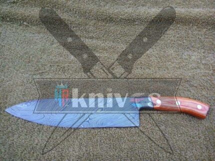 Western Style Chef Kitchen Knife With Cheeka Wood Handle