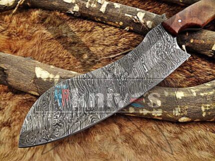 Western Style Damascus Steel Blade Chef Kitchen Knife Rose Wood Handle