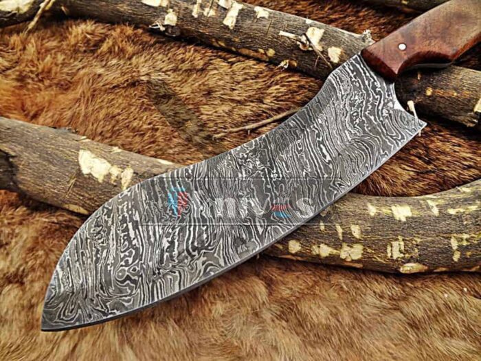 Western Style Damascus Steel Blade Chef Kitchen Knife Rose Wood Handle